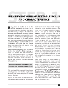 identifying your marketable skills and characteristics