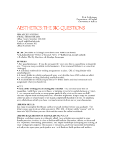 AESTHETICS: THE BIG QUESTIONS