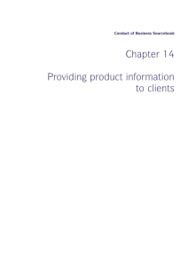 Chapter 14 Providing product information to clients