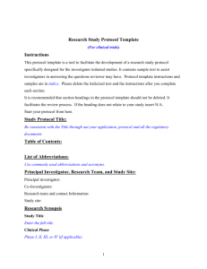 Research Study Protocol Template