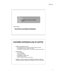 CUSTOMER EXPERIENCE DNA OF ZAPPOS