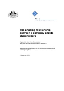 The ongoing relationship between a company and its shareholders