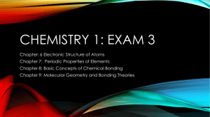 Chemistry 1: Exam 3