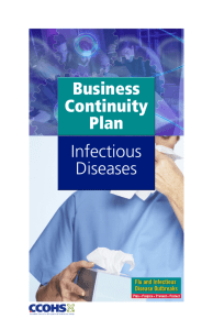Business Continuity Plan – Infectious Diseases