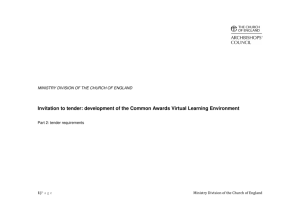 Invitation to tender: development of the Common Awards Virtual
