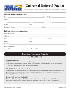 Universal Referral Packet