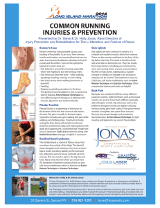 COMMON RUNNING INJURIES & PREVENTION