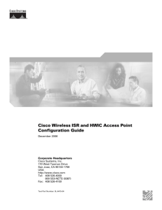Cisco Wireless ISR and HWIC Access Point