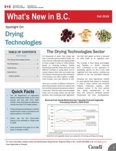 What's New in British Columbia - Spotlight On: Drying Technologies