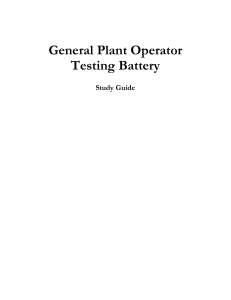 General Plant Operator Testing Battery
