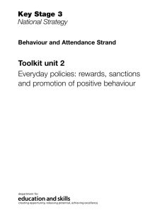 Toolkit unit 2 Everyday policies: rewards, sanctions and promotion of