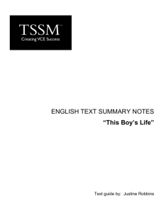 This Boy's Life - Mr Laidler's Classes