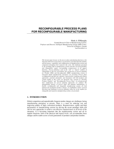 reconfigurable process plans for reconfigurable manufacturing
