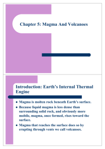 Chapter 5: Magma And Volcanoes Introduction: Earth's Internal