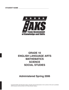 TAKS Grade 10 - Texas Education Agency