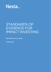 StandardS of EvidEnCE for impaCt invESting