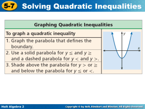 5-7 Solving Quadratic Inequalities