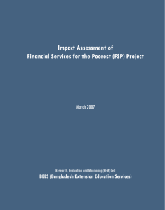 Impact Assessment of Financial Services for the Poorest