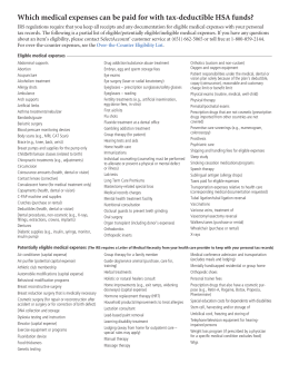 HSA Eligible Medical Expenses - Blue Cross And Blue Shield Of