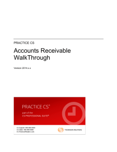 Practice CS Accounts Receivable WalkThrough