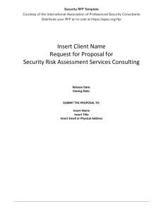 Sample RFP for Security Risk Assessment Consulting Project
