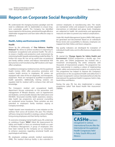 Report on Corporate Social Responsibility