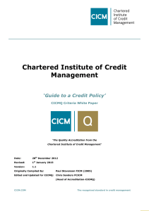Guide to a Credit Policy - Institute of Credit Management