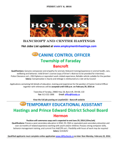 CANINE CONTROL OFFICER Township of