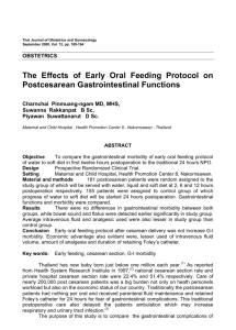 The Effects of Early Oral Feeding Protocol on Postcesarean