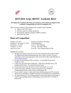 2016 Army JROTC Academic Bowl Official Rules - The 2015