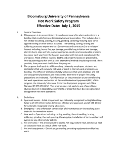Bloomsburg University of Pennsylvania Hot Work Safety Program