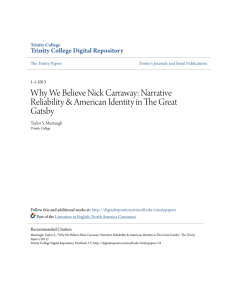 Why We Believe Nick Carraway - Trinity College Digital Repository