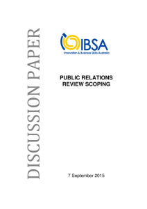 public relations review scoping - Innovation & Business Skills Australia