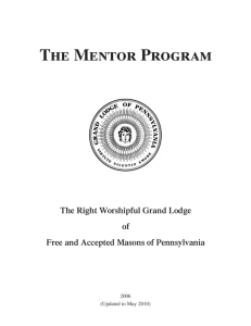 The Mentor Program - 50th Masonic District Of PA Web Page