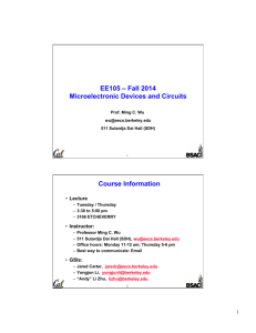 EE105 – Fall 2014 Microelectronic Devices and Circuits Course