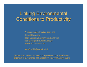 IEQ and Productivity: Is there a link?