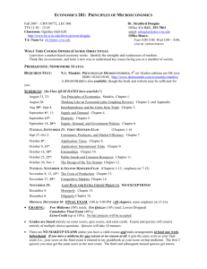 Syllabus for Econ 201, Fall 2006 - WVU College of Business and