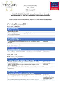 Wednesday, 28th January 2015 Workshop opening Keynote