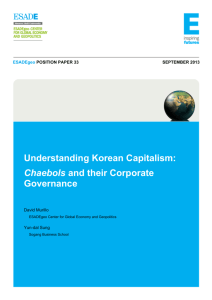 Understanding Korean Capitalism: Chaebols and their Corporate