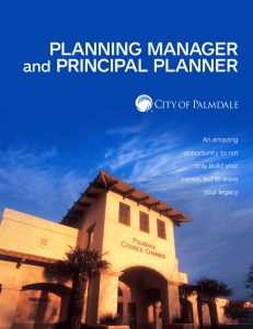 PLANNING MANAGER and PRINCIPAL PLANNER