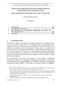 Change of circumstances in international instruments of contract law