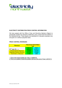 ELECTRICITY DISTRIBUTION PRICE CONTROL INFORMATION