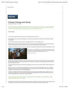 NOVA | Climate Change and Sandy