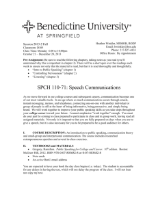 SPCH 110-71: Speech Communications