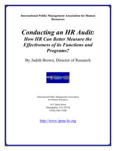 Conducting an HR Audit - IPMA-HR