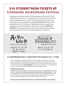 LSF15 Student Rush Tickets - Livermore Shakespeare Festival