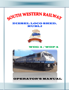 Operator Manual for WDP4 / WDG4 prepared by Hubli Shed