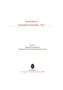 Case Studies on Corporate Turnarounds - Vol. I