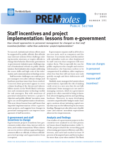 Staff incentives and project implementation