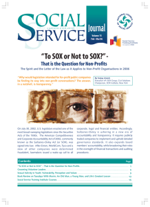 To SOX or Not to SOX? - National Council of Social Service